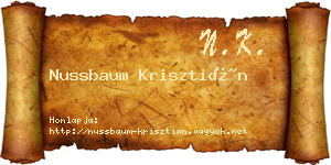Nussbaum Krisztián névjegykártya