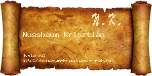 Nussbaum Krisztián névjegykártya
